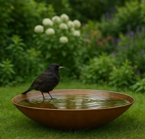 corten steel water bowl